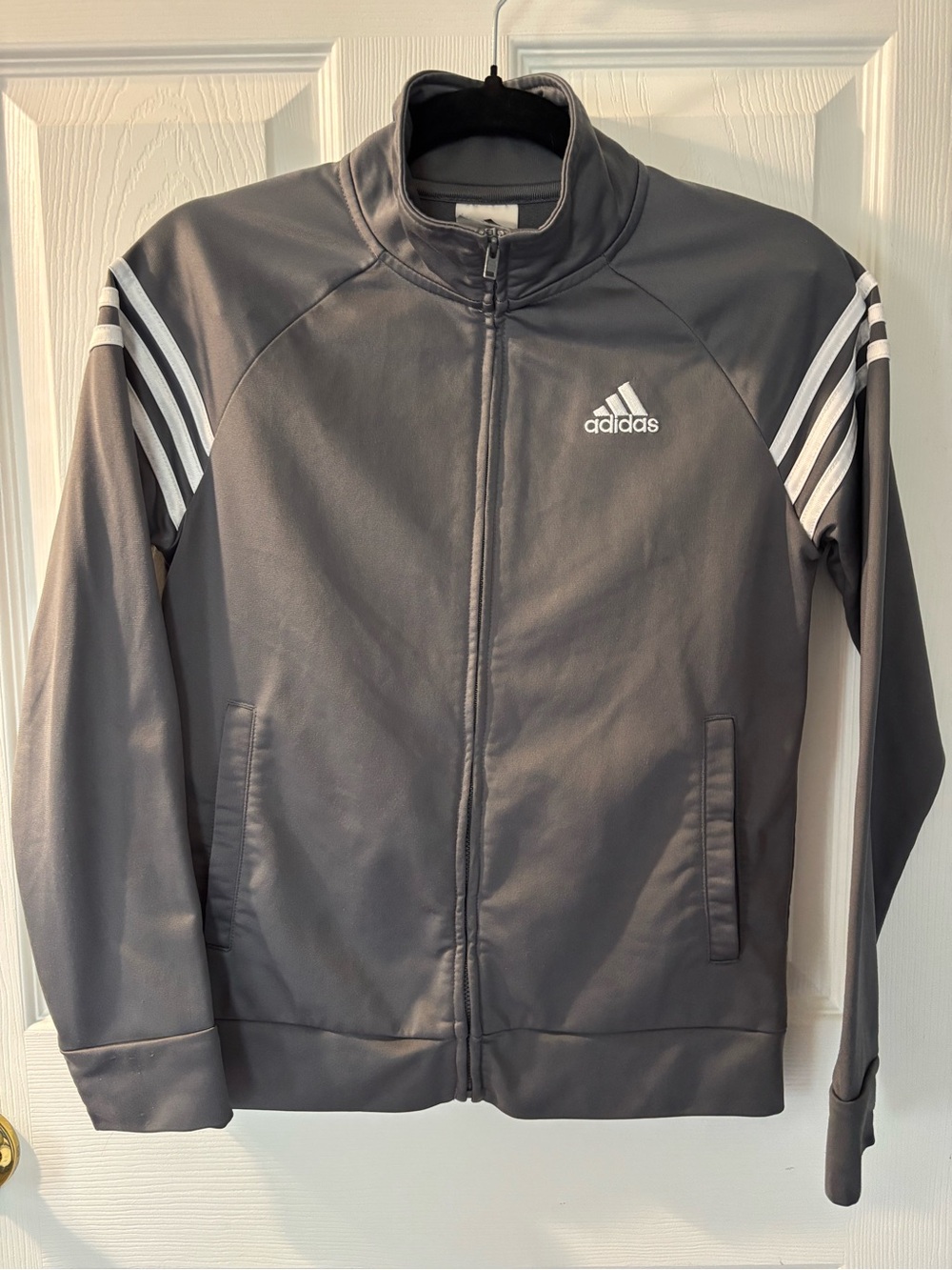 adidas Gray Jacket with White Logo Tag